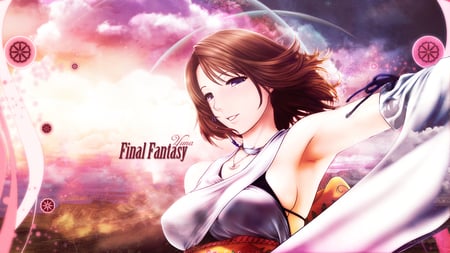 Yuna - ffx, female, girl, brown hair, final fantasy serires, final fantasy, final fantasy x, colorful, final fantasy 10, ff10, video games, yuna