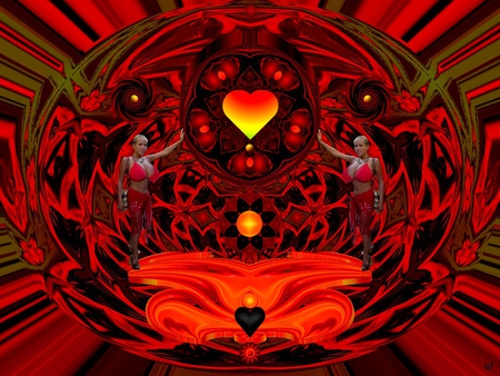 Furnace of Love - eye candy, collage, 3d, fractal, abstract