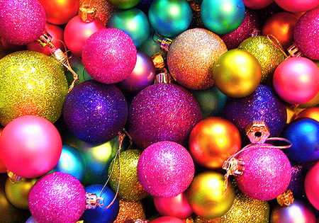 COLORS - balls, decorations, colors, sparkle, christmas