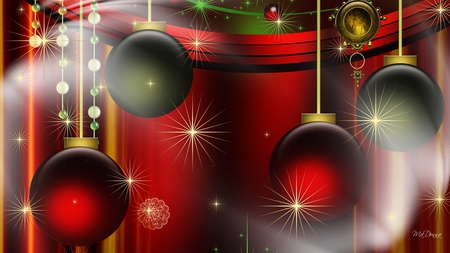 Red and Green for Christmas - stars, xmas, light, christmas, gold, balls, glow, feliz navidad, firefox persona