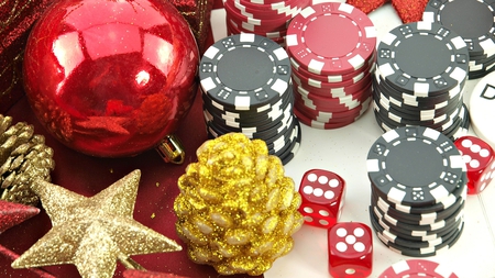 poker christmas - gamble, poker, colorful, christmas, game, red, decorations, holiday, cards, ornaments