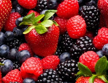 The Three Berries - strawberry, blueberry, rasaberry, fruit