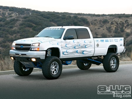 Pitbull - truck, white, lifted, gm