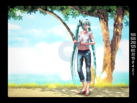 Hatsune miku - vocaloid, aqua eyes, blush, aqua hair, wet, long hair