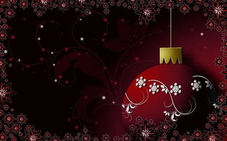 holiday beauty - christmas, winter, holiday, red, ball, decorations