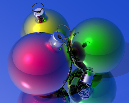 pink,yellow,green - christmas, holiday, balls, photography, decorations, closeup