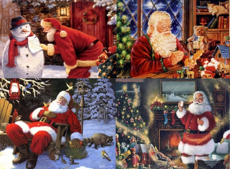 Santa Claus - christmas, snowman, toys, santa claus, animals