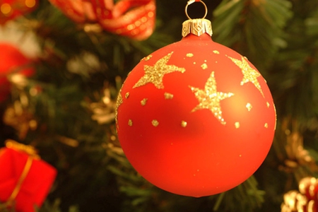 Christmas Ball - ball, yellow, christmas, red