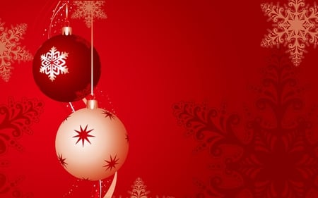 Xmas in red - christmas, december, holiday, new year, red, ball