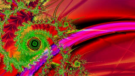 Catapillar - fractal, abstract, graphics, red