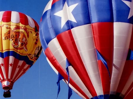 Red White and Blue - balloon, sky, air, hot