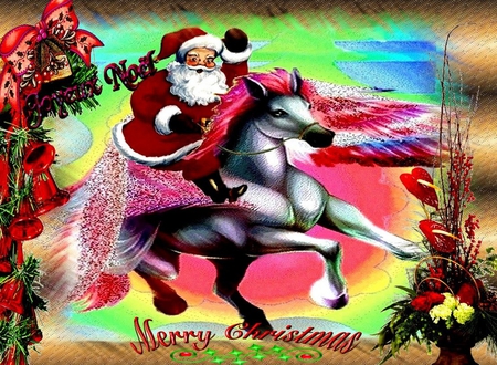 MERRY CHRISTMAS - 2012, galaxies, happy new year, god, santa claus, space, christmas, planets, horses, merry christmas, happy holidays