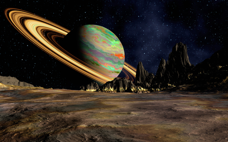 space beauty - scifi, saturn, beautiful, colorful, colors, ring, planet, space