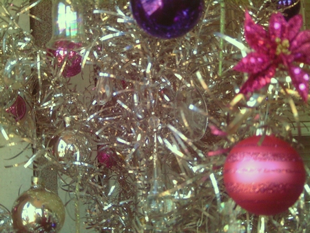 Silver Tree - christmas, purple, silver, pink, tree