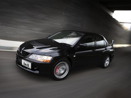 Mitsubishi Lancer Evolution 9 - black, evolution, mitsubishi, lancer, ix