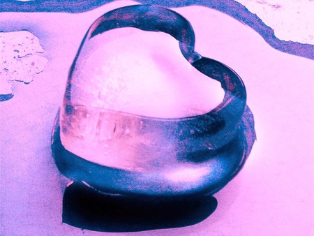 Melt My Icy Heart - ice, purple, abstract, pink, heart, valentines day, icy