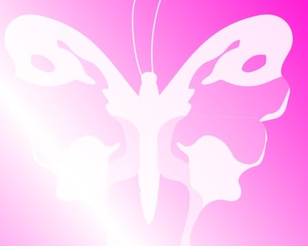 Butterfly - Pink - white, shade, simple, butterfly, pink