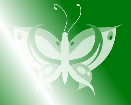 Butterfly - Dark Green - white, green, butterfly, shade, simple, dark