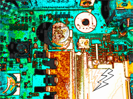 more computer guts - computer, green, edited