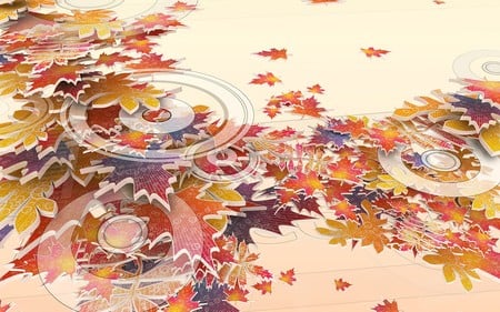 Autumn Leaves - autumn colors, autumn, abstract, 3d, colorful, design, leaves