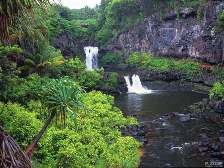 Waterfall - green, waterfall