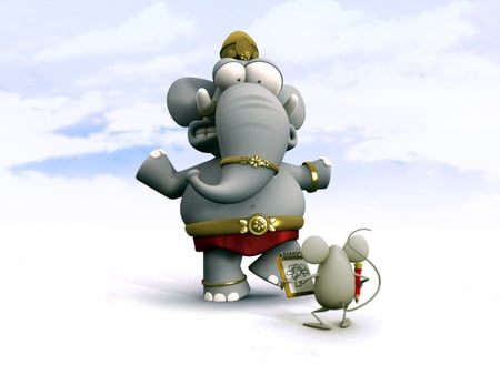 cool  elephant - 3d, cartoon, elephant