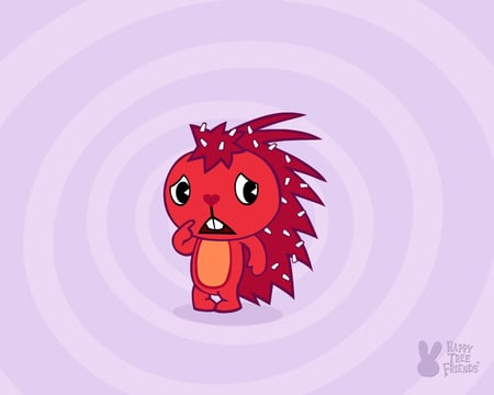 Flaky - strawberry, flaky, happy, tree, porcupine, red, shy, cute, friends