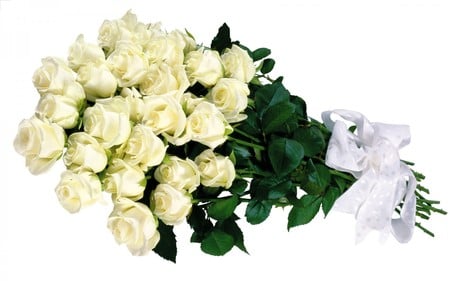 Purity Boquet - flowers, roses, boquet, white, nature