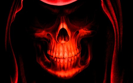 Red Death - skull, death, reaper, soul-taker, red, skeleton