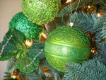 Green ornaments for Christmas tree