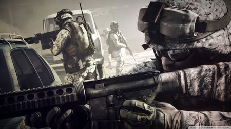 battlefield - soldier, bf3, war, rifle, videogame, assault rifle, battlefield