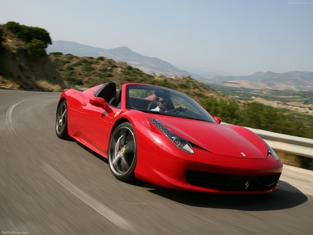 2013 FERRARI 458 SPIDER-01 - sportscar, fast, 458, spider, cars, auto, autos, car, expensive, red, hott, supercar, ferrari, kool