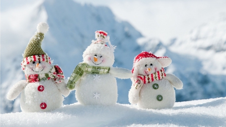 frosty family - christmas, smile, snowman, winter, snow, family