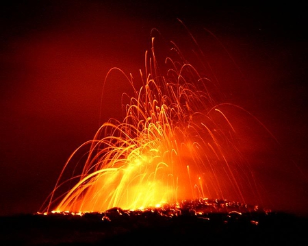 Lava Fountain - lava, hawaii, orange, hot