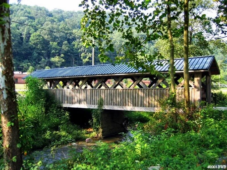 Boone County Bridge - wood, bridge, covered, trees