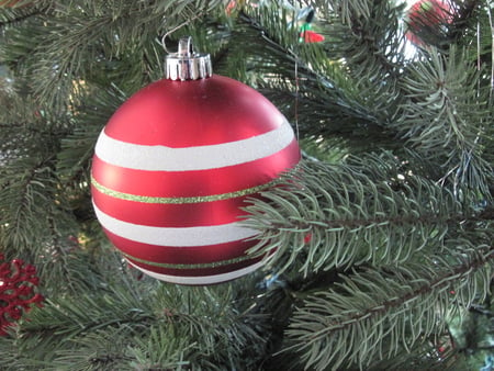 Christmas ornament 5 - white, red, gold, ornament, christmas, green