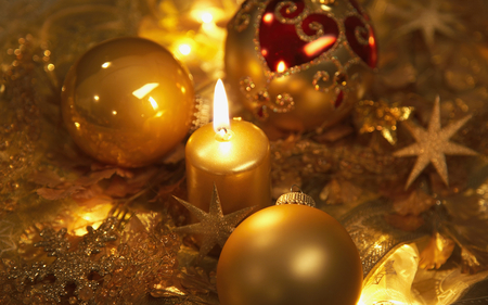 Globes and candle - christmas, candle, globes, holiday