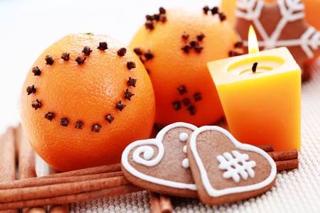 Merry Christmas!!! - pretty, heart, photo, christmas cookies, holiday, fruit, merry christmas, nice, happy new year, beautiful, photography, candle, beauty, colors, lovely, cool, still life, orange, christmas, happy holidays, hearts