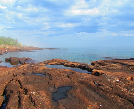 Lake Superior shoreline - lake superior, coastline, water, nature, shoreline, rock, lake