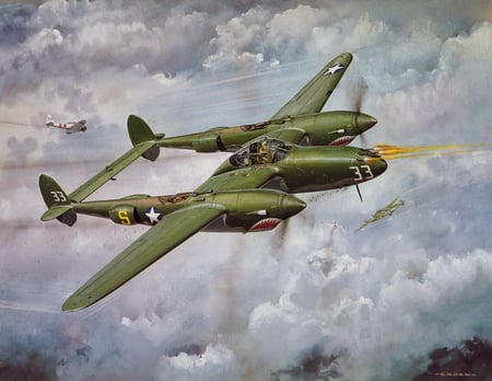 P-38 Lightning - aircraft, lighning, p-38, warbird