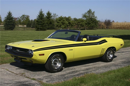 1971 Dodge Challenger convertible - challenger, 71, muscle car, yellow, rare, mopar, dodge, convertible, 1971, ragtop