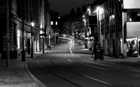 La calle de noche - hd, en la ciudad, de noche, la calle