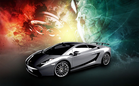 Lamborghini - cars, lamborghini, abstract, colorful