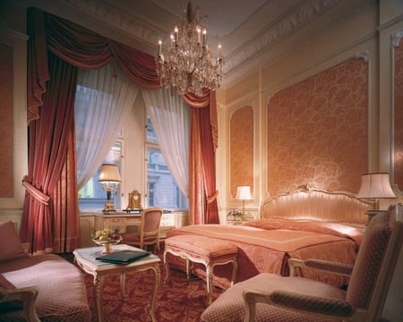 Bedroom - interior, nice, coloring, peachy