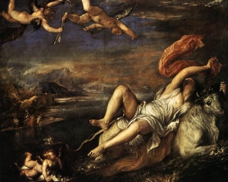 Titian - The Rape of Europa - 16th century, italy, mythology, venice