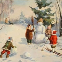 Children playing in Snow