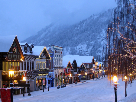 winter in bavarien village - village, bavaria, snow, winter, alps, christmas