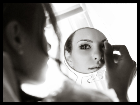 My Special Day - woman, face, photography, eye, black and white, model