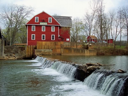 War Eagle Mills - house, mills, water, falls