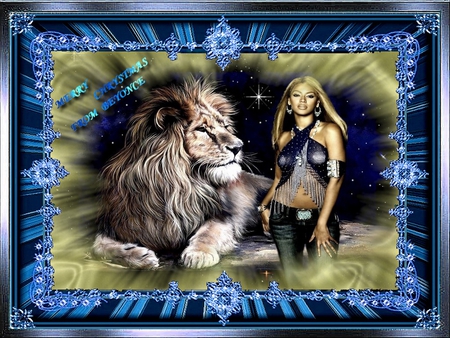 BEYONCE - woman, beyonce, girl, lion, music, 2012, entertainment, color, frame